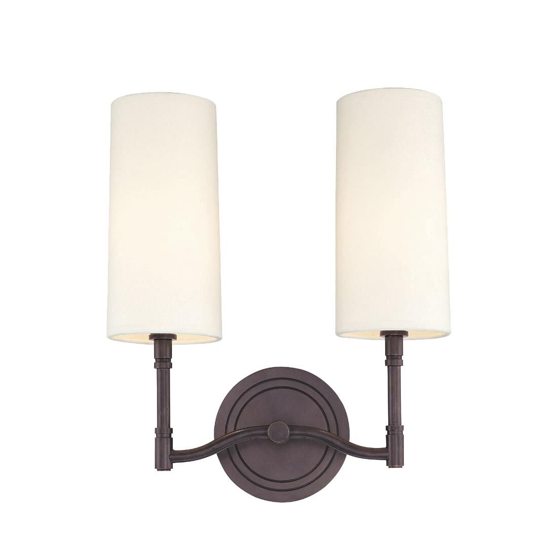 Shown in Old Bronze finish and Off White Linen shade